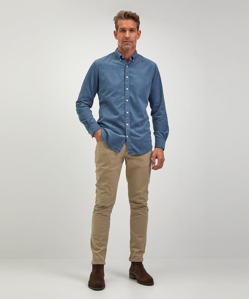 Shirt corduroy garment dyed regular fit | Medium Blue