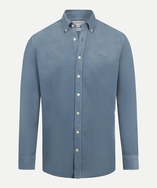 Shirt corduroy garment dyed regular fit | Medium Blue