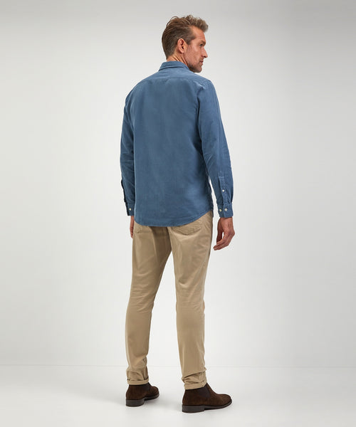 Shirt corduroy garment dyed regular fit | Medium Blue