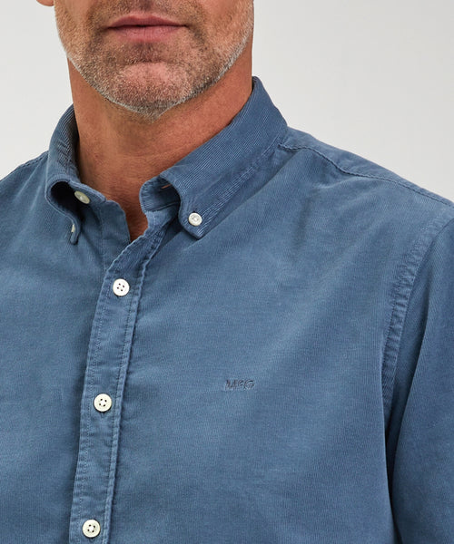 Shirt corduroy garment dyed regular fit | Medium Blue