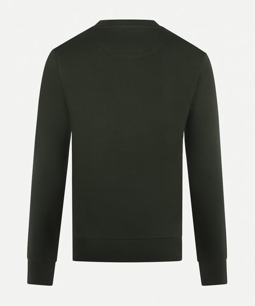 Round neck sweater with graphic | PineGreen