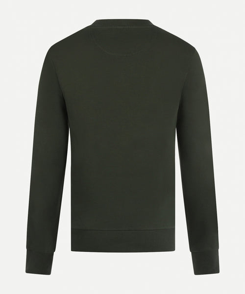 Round neck sweater with NYC graphic | PineGreen