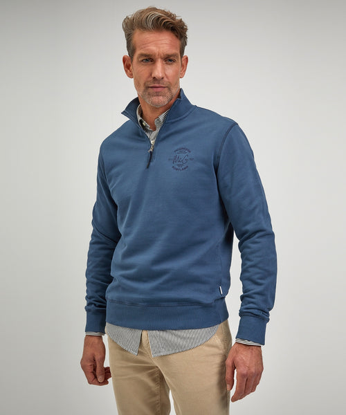 Half Zip Sweater | Medium Blue