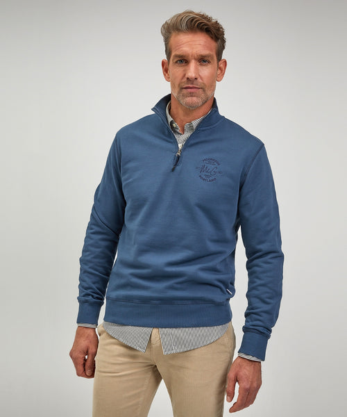 Half Zip Sweater | Medium Blue