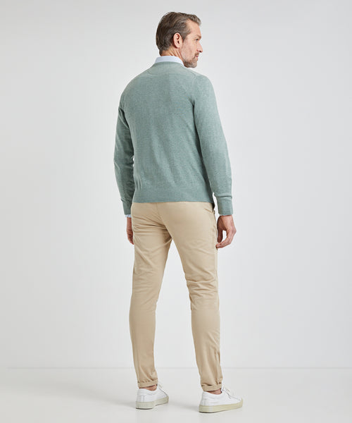 Logo V-Neck Sweater | Sage