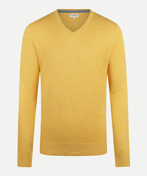 Sweater V-neck with Logo | Medium Yellow