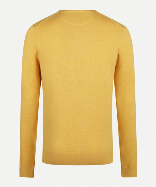 Sweater V-neck with Logo | Medium Yellow