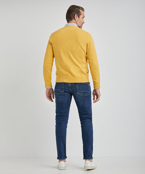 Sweater V-neck with Logo | Medium Yellow