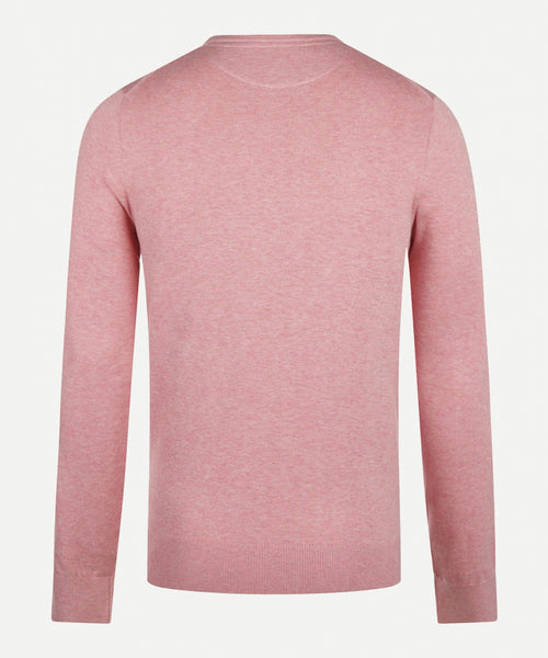 Sweater V-neck with Logo | Dusty Pink