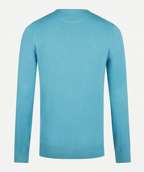 Crew Neck Sweater with Logo | Aqua