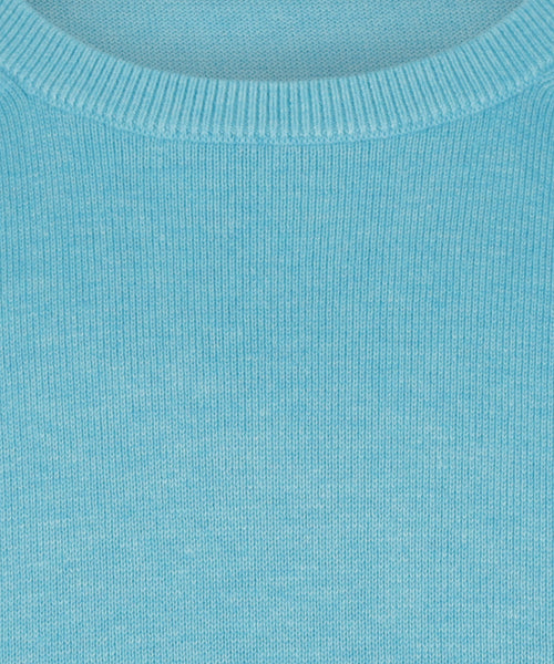 Crew Neck Sweater with Logo | Aqua