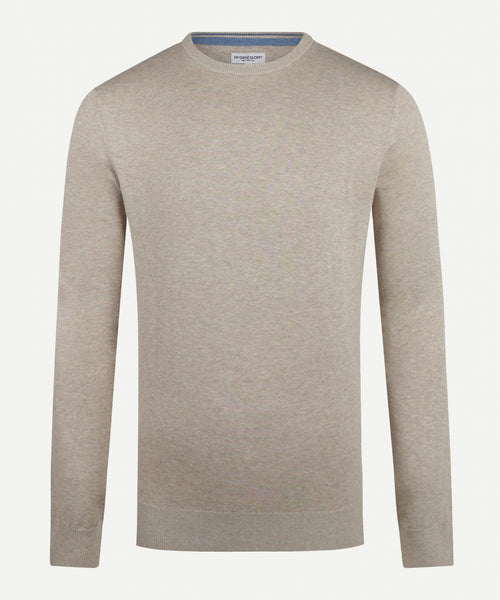 Crew Neck Sweater with Logo | Sand