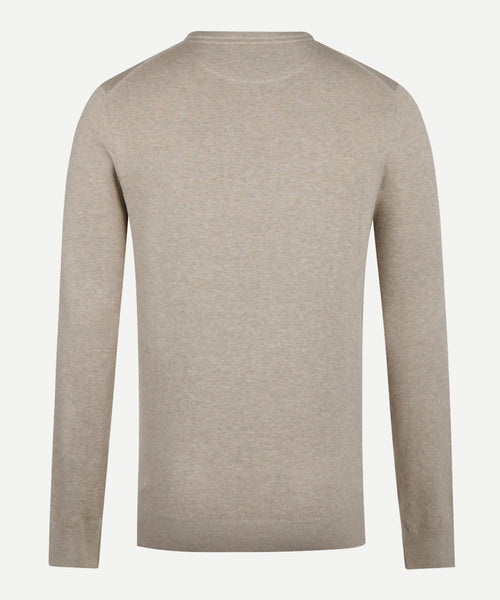 Crew Neck Sweater with Logo | Sand