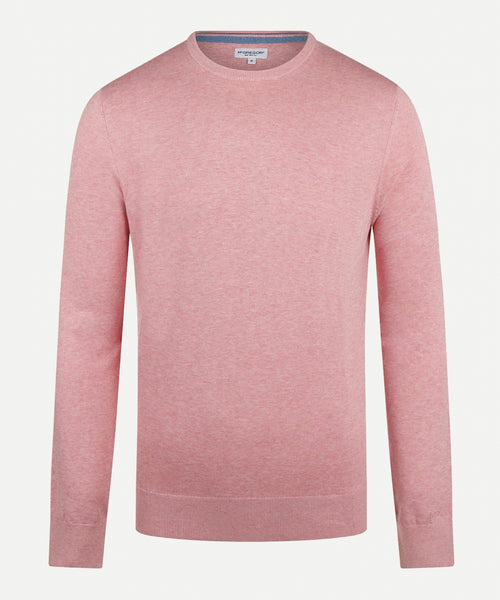 Crew Neck Sweater with Logo | Dusty Pink