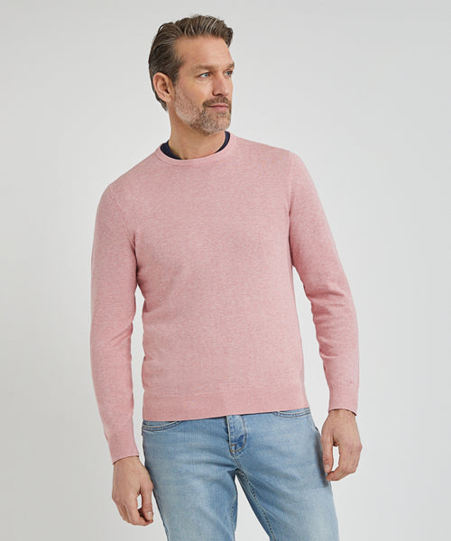 Crew Neck Sweater with Logo | Dusty Pink