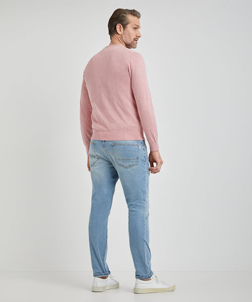 Crew Neck Sweater with Logo | Dusty Pink