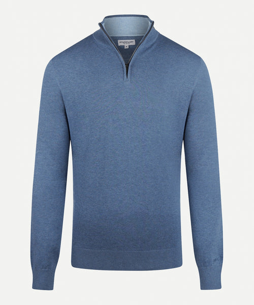 Half Zip Sweater | Medium Blue