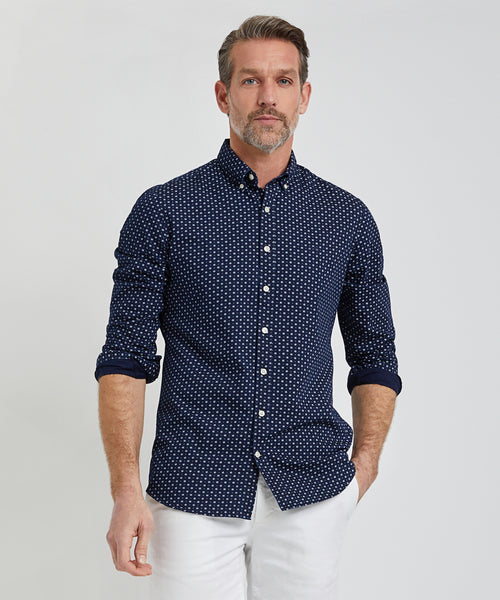 Overhemd Indigo Print | Navy