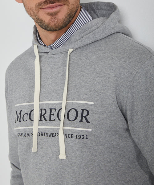 Hoodie with Graphic | Medium Gray Melange