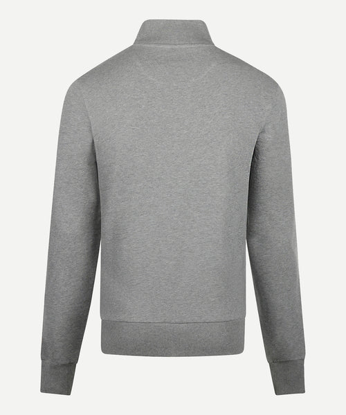 Sweater with Half Zipper | Medium Gray Melange