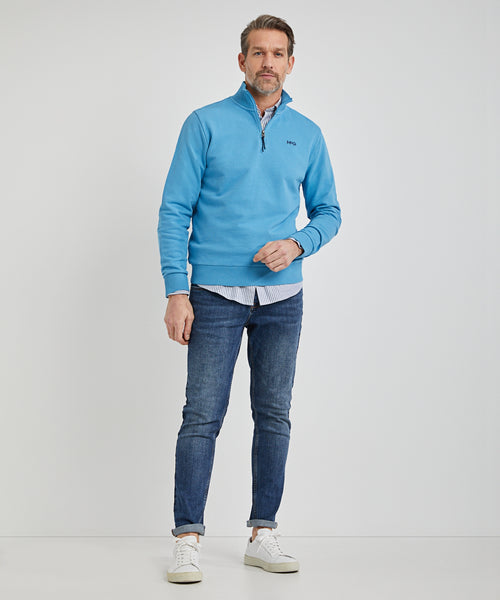 Half Zip Sweater | Dark Aqua