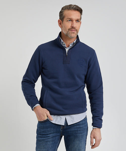 Premium Half Zip Sweater | Navy