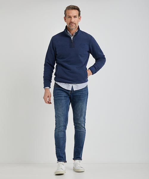 Premium Half Zip Sweater | Navy