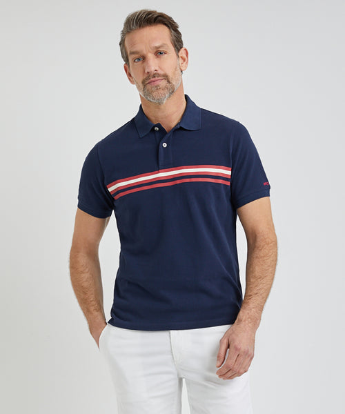 Polo Block Stripe | Navy