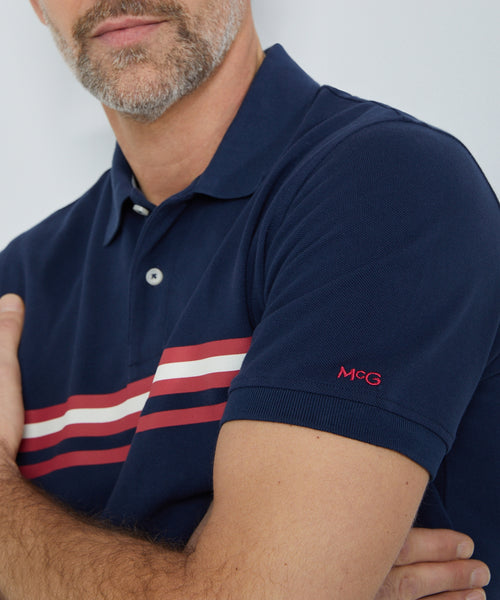 Polo Block Stripe | Navy