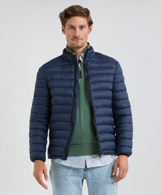 Lightweight Quilted Bomber Jacket | Navy