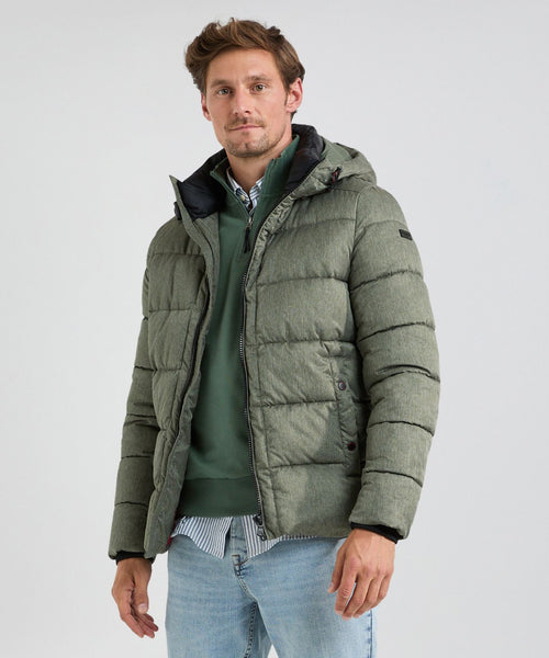 Hooded Bomber Jacket | Pine Green
