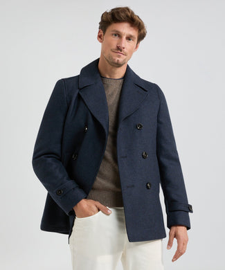 Core Peacoat double breasted | Faded Blue