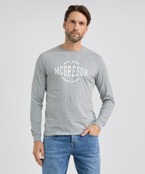 T-Shirt met Lange Mouwen | Medium Grey Melange