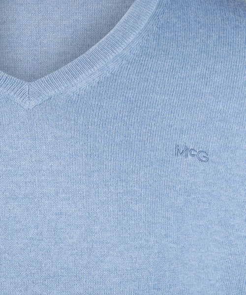 Trui V-hals Cotton Merino | Sky Blue