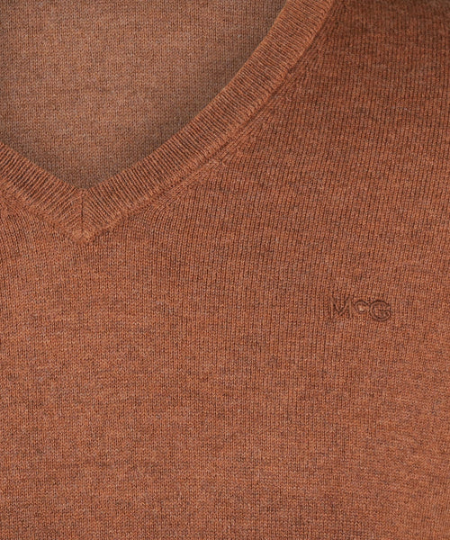 Trui V-hals Cotton Merino | Chesnut