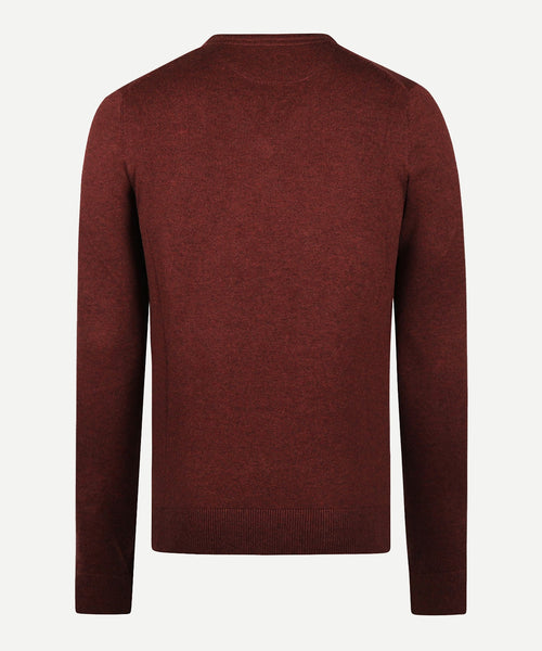 Trui V-hals Cotton Merino | Rusty Red