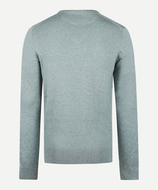 Sweater V-neck Cotton Merino | Dark Sage