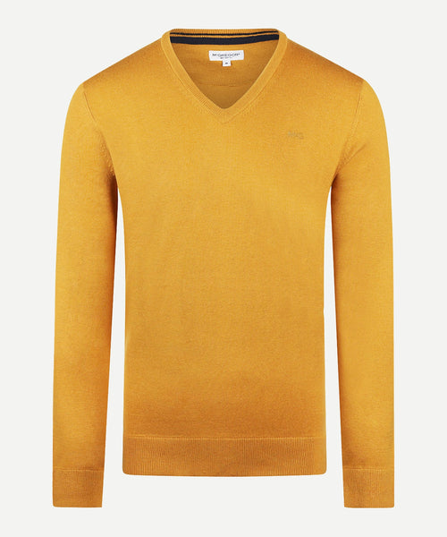 Trui V-hals Cotton Merino | Autumn Yellow