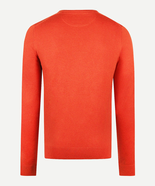 Trui V-hals Cotton Merino | Winter Orange