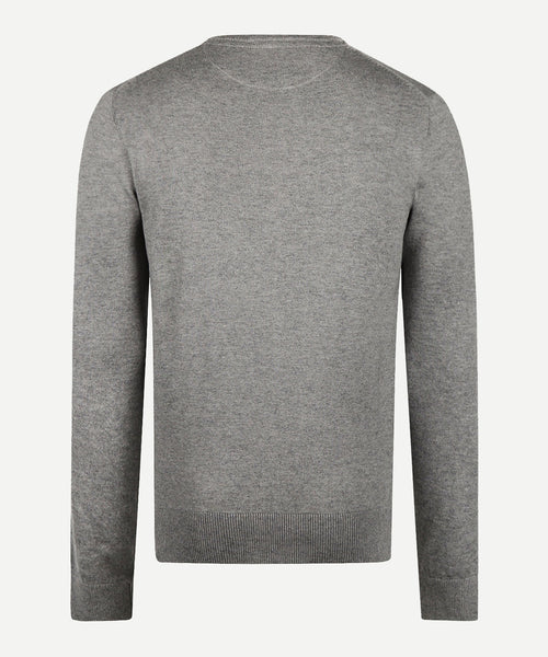 Trui Ronde Hals Cotton Merino | Medium Grey Melange