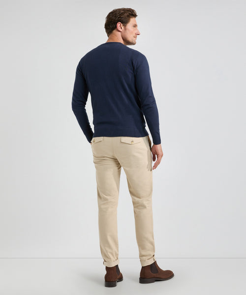 Trui Ronde Hals Cotton Merino | Navy