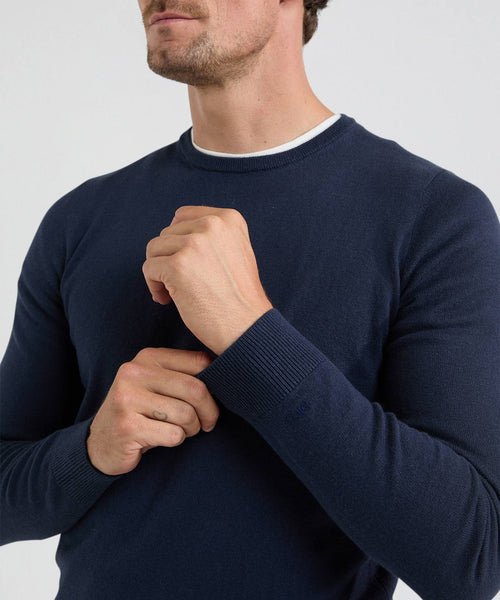 Sweater Cotton Merino Crew Neck | Navy