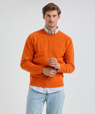 Trui Ronde Hals Lamswol | Winter Orange