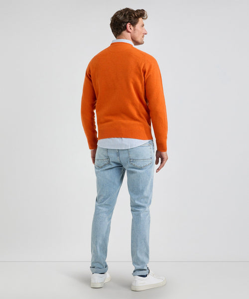 Trui Ronde Hals Lamswol | Winter Orange