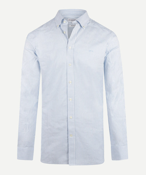 Overhemd Stretch Oxford Kleine Streep | Light Blue