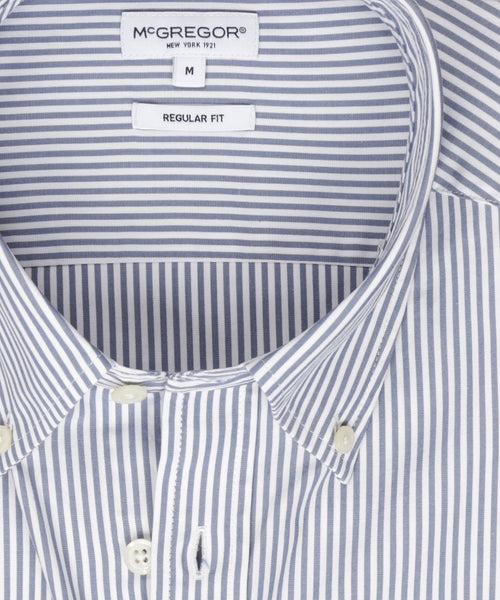 Overhemd Poplin Streep | Faded Blue