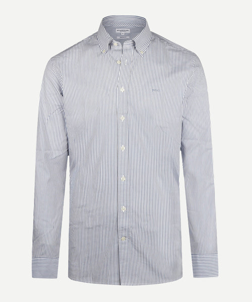 Overhemd Poplin Streep | Faded Blue