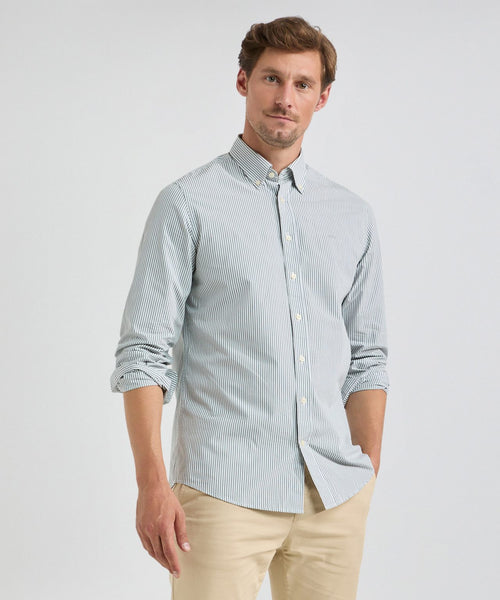 Shirt Poplin Stripe | Dark Sage