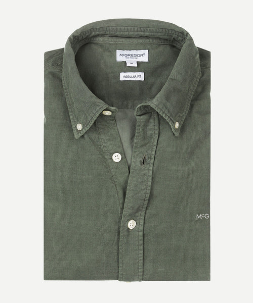 Overhemd corduroy garment dyed | Dark Sage