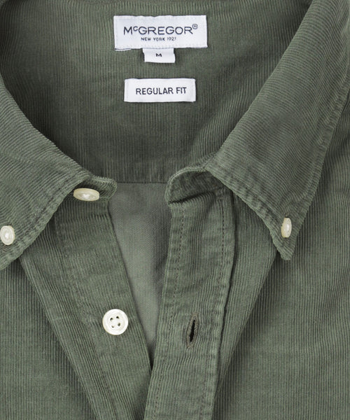 Overhemd corduroy garment dyed | Dark Sage